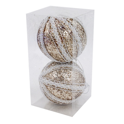 Шарики елочные 10см набор 2шт 