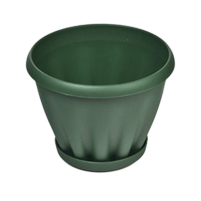 Горшок "Знатный" 11л. d320 темно-зеленый с поддоном  