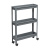 Этажерка узкая VIKEA 3-х ярусная на колесах (серый) (то)