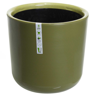 Горшок Лион 9л с черной вкладкой Папоротник