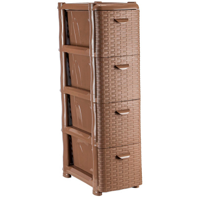 Комод  узкий РОТАНГ (4 секции) (то)