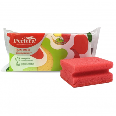 Губка д/посуды MULTI-EFFECT крупнопористые профилированные, 3 шт 96х64х44 мм