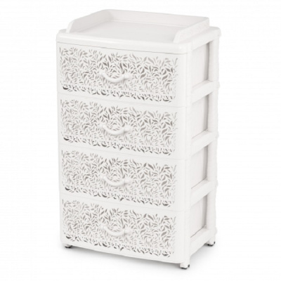 Комод 4-х секционный широкий "Аура" (белый)(то)