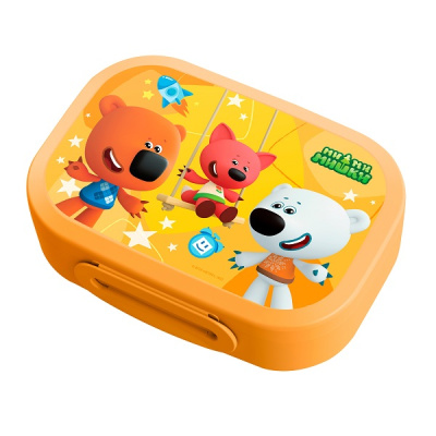 Ланч-бокс с декором 0,98л "МИ-МИ-МИШКИ" (оранжевый)(то)