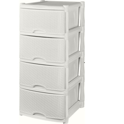 Комод универсальный Rattan 4-х секц. белое облако (то)