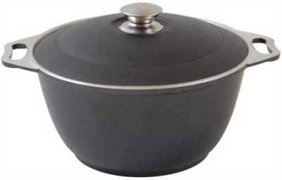 Кастрюля алюм литая  4,0л алюм/кр черн ТМ KUKMARA