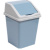 Ведро для мусора с подвижной крышкой 10л квадратное (серо-синий/светло-серый)
