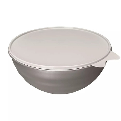 Миска с крышкой WAVE 1,55л  (Металлик бежевый) (то)