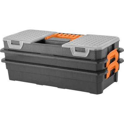 Органайзер Blocker Expert (16 модулей) с двумя лотками серо-свинц./оранж. (то)