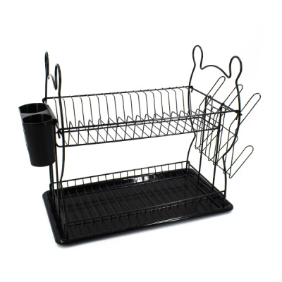 Сушилка для посуды металлическая 2-х ярусная 50*24*36см