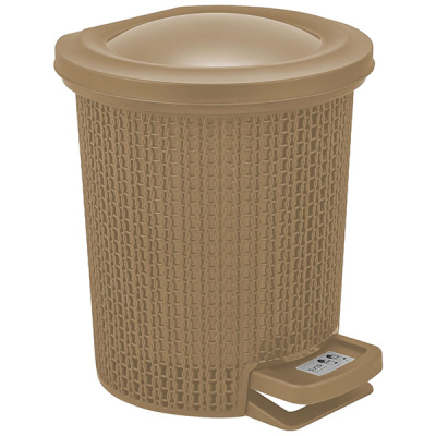 Контейнер для мусора 6л Soul с педалью кофейный (то)