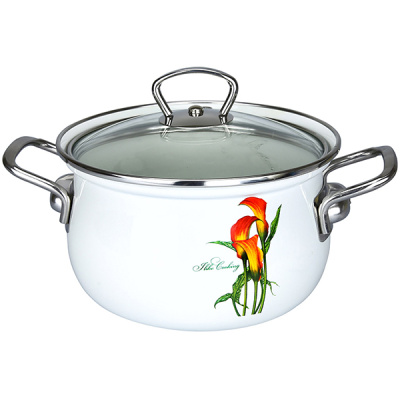 Кастрюля эмал  3,0л 01-RB1612CH/4-Каллы