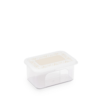 Емкость для сыпучих продуктов "Эстетика" прямоугольная 0,8л (бело-бежевый)(то)