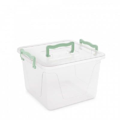 Контейнер квадратный с ручками 8,5л (прозрачный)(то)