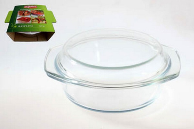 Кастрюля стекл. 0,7л+кр/картон