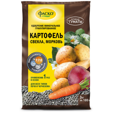 Удобрение сухое Фаско 5М минеральное для картофеля гранулированное 3 кг