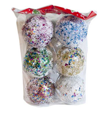 Шары елочные 8см, 6шт 