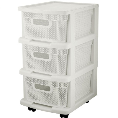 Комод компакт Ajur с 3 корзинами белое облако (то)