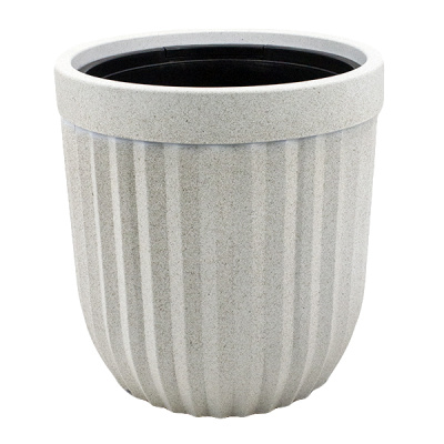 Кашпо пластиковое МРАМОР Ø-35см h-37см, с контролем уровня воды