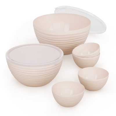 Набор чаш "Оазис" 0,35лх4шт, 2,5л, и 4л (бежевый) (то)