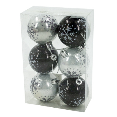 Шарики елочные 6см набор 6шт