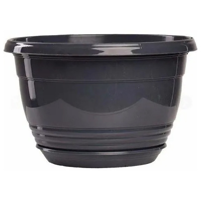 Горшок "Глория", D19, с поддоном 2,0л антрацит