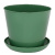 Кашпо круглое 1,2л с поддоном (темно-зеленый)