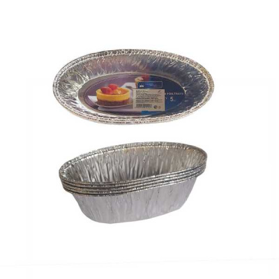 Форма для запекания из фольги овальная 16*8*5см (набор 5шт)