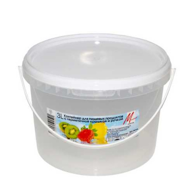 Контейнер пищевой 3л с герм. крышкой и ручкой (то)