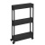 Этажерка узкая 3-х ярусная на колесах (черный) (то)