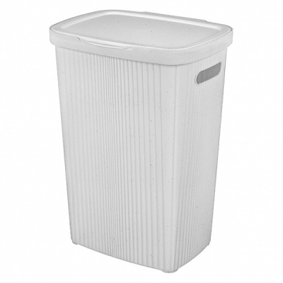 Корзина для белья 60л "VELVET" 450*360*630мм (св.серый флэк)(то)