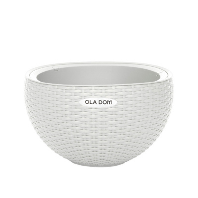 Кашпо круглое RATTAN 5литров OLA DOM (белый)