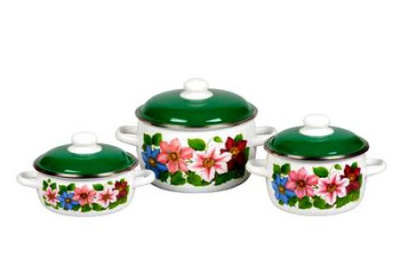 Кастрюля 3л. сферич. белый КЛЕМАТИС