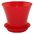 Горшок Сити 0,7л с поддоном Красный