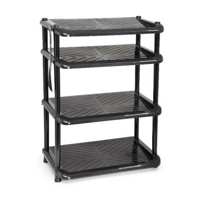 Этажерка для обуви "Комфорт", 4 полки с рожком (черная)