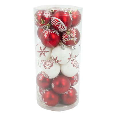 Шарики елочные 6см набор 24шт 