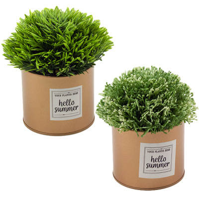 Цветок искусственный h-14см, в пластиковом горшке