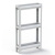 Этажерка 3-х секц. узкая Kleo 398х127х700мм (белый) (то)