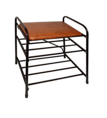 Банкетка - этажерка для обуви 2яр. (коричневая)(хпп) (то)