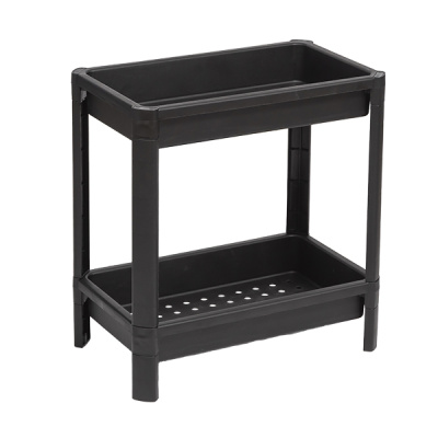 Этажерка широкая VIKEA 2-х ярусная (черный) (то)