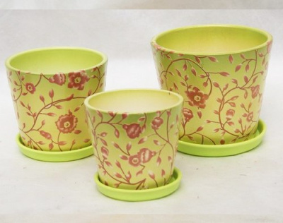 Комплект керам. горшков "Орнамент 12" 3шт