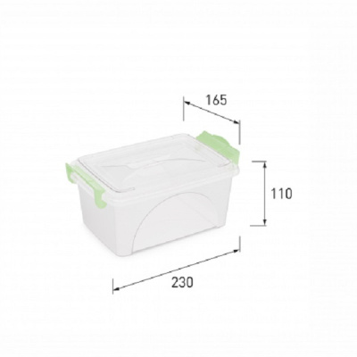 Контейнер прямоуг. с ручками 2.5л (прозрачный)(то)