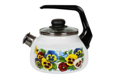Чайник 2л. со свистком Анютины глазки сферич.