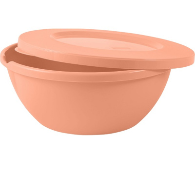 Миска HELSINKI 5л с крышкой персиковая карамель (то)