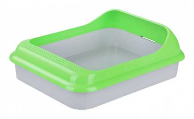 Лоток ALTA "Барсик" для кошек (с бортом) зеленый (то)