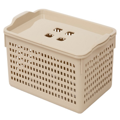 Корзинка "Лофт" 3,8л 295х185х105мм с крышкой (латте) (то)