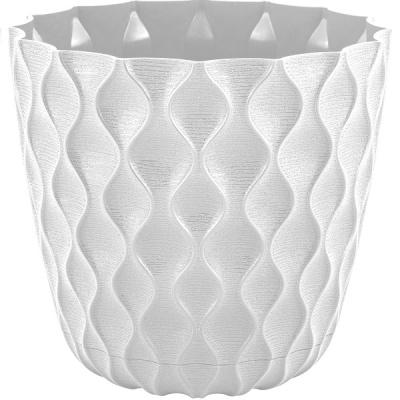 Горшок для цветов Wave D115мм с дренажной сеткой 0,65л белоснежный жасмин (то)