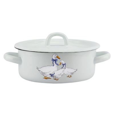 Кастрюля эмал  1,5л   01-1608/4нМ-Гуси  Эмаль SELECT