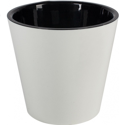 Горшок для цветов London D280мм, 10,5л c дренажной вставкой белоснежный жасмин