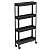 Этажерка узкая VIKEA 4-х ярусная на колесах (черный) (то)